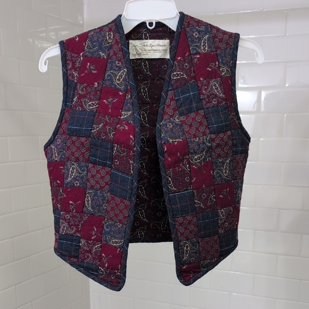 Patchwork Vest in Red and Blue
